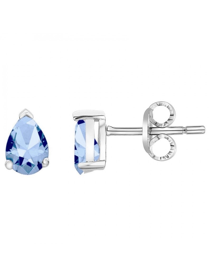 BOUCLES D'OREILLES ARGENT RHODIE - TOPAZE SYNTHETIQUE