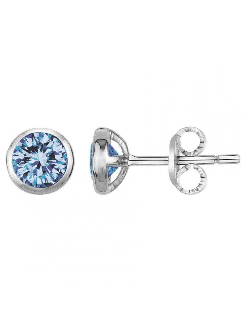 BOUCLES D'OREILLES ARGENT RHODIE - TOPAZE SYNTHETIQUE