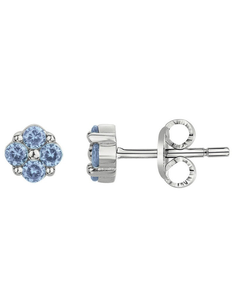 BOUCLES D'OREILLES ARGENT RHODIE - TOPAZE SYNTHETIQUE