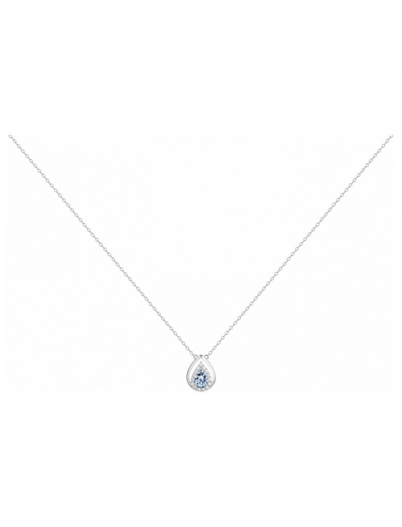 COLLIER ARGENT RHODIE - TOPAZE SYNTHETIQUE - ZIRCONIA