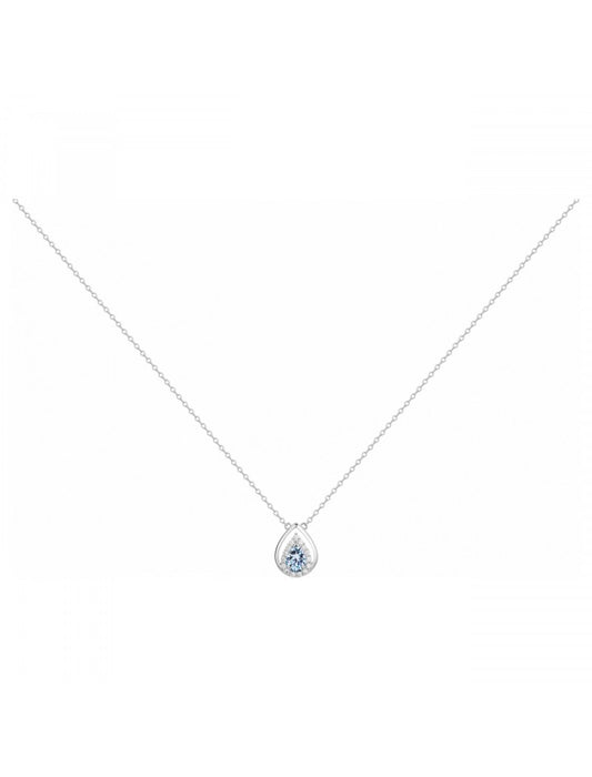 COLLIER ARGENT RHODIE - TOPAZE SYNTHETIQUE - ZIRCONIA