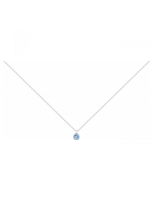 COLLIER ARGENT RHODIE - TOPAZE SYNTHETIQUE