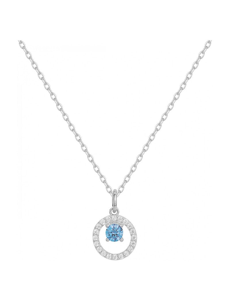 COLLIER ARGENT RHODIE - TOPAZE SYNTHETIQUE - ZIRCONIA