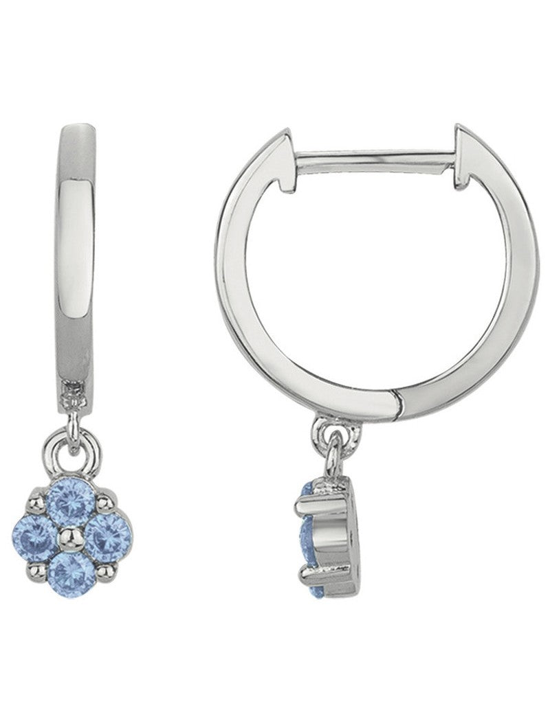 CREOLES ARGENT RHODIE - TOPAZE SYNTHETIQUE