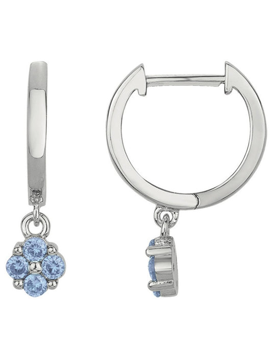 CREOLES ARGENT RHODIE - TOPAZE SYNTHETIQUE