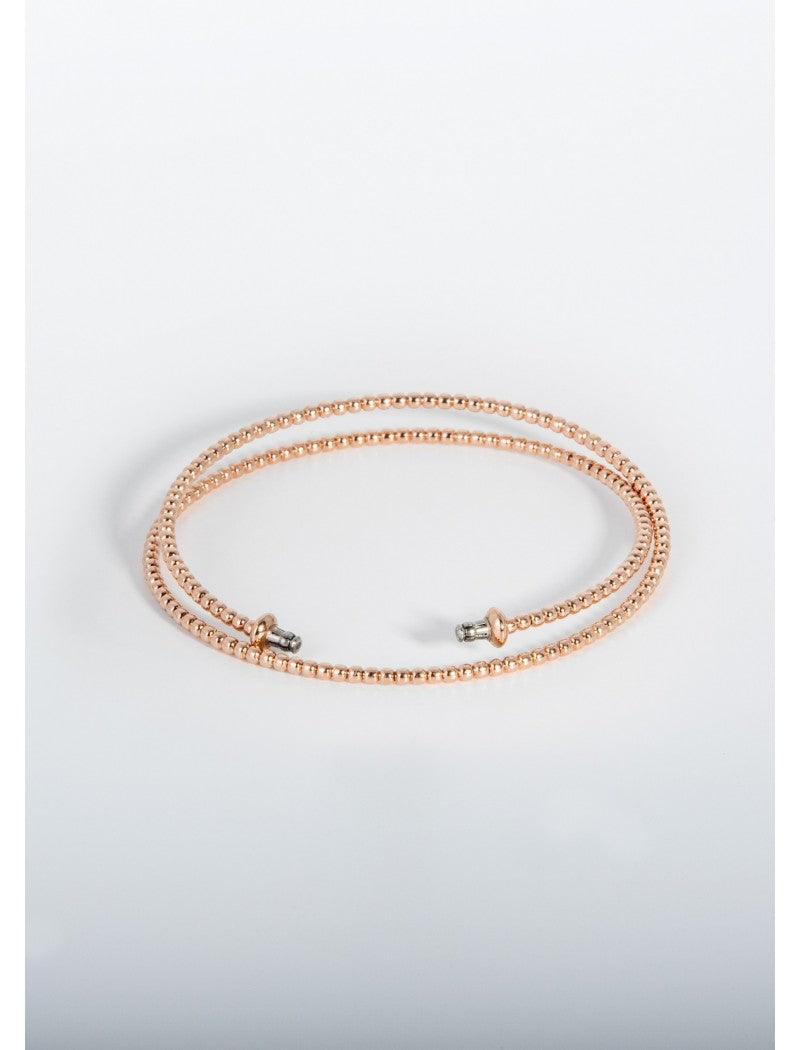 BRACELET MILONGA DOUBLE ACIER ROSE