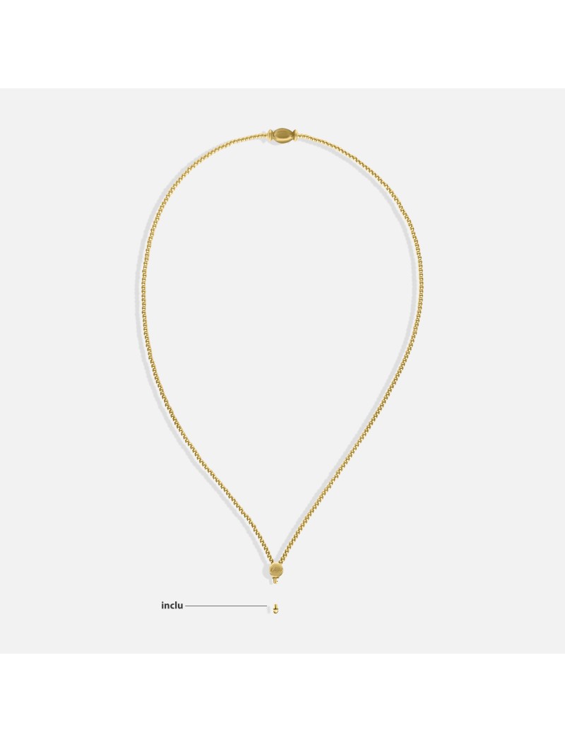 COLLIER LILIFLO MILONGA ACIER DORE S - 38 CM