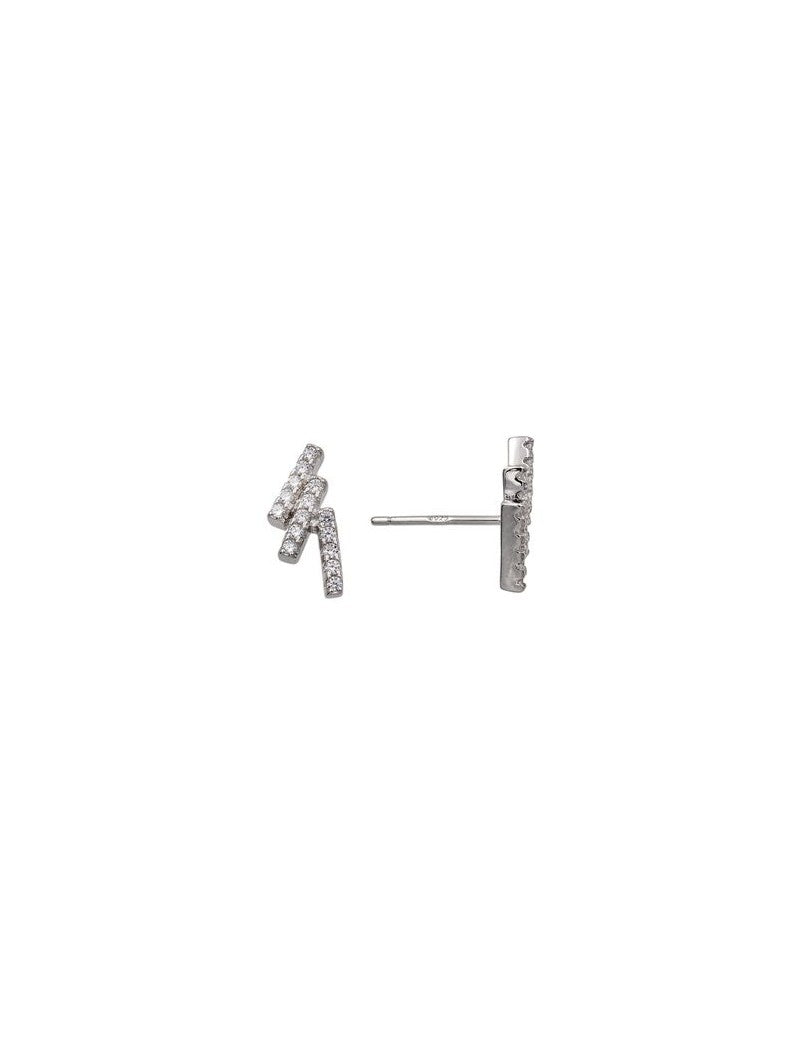 BOUCLES D'OREILLES ARGENT RHODIE - ZIRCONIA