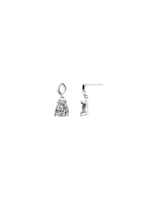 BOUCLES d'OREILLES ARGENT RHODIE - ZIRCONIA