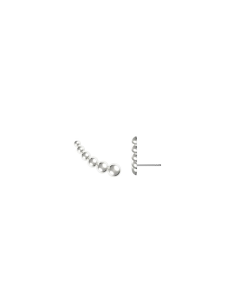 BOUCLES D'OREILLES ARGENT RHODIE - ROND
