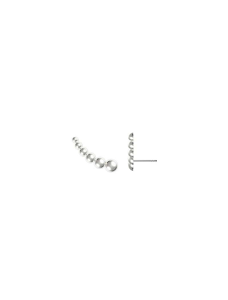 BOUCLES D'OREILLES ARGENT RHODIE - ROND