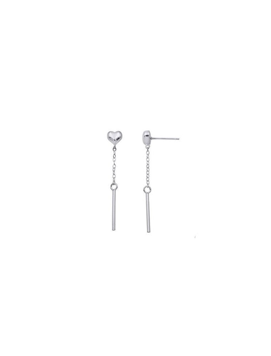 BOUCLES D'OREILLES ARGENT RHODIE - COEUR