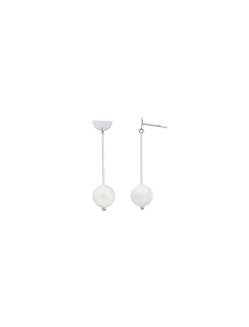 BOUCLES D'OREILLES ARGENT RHODIE - PIERRE SYNTHETIQUE