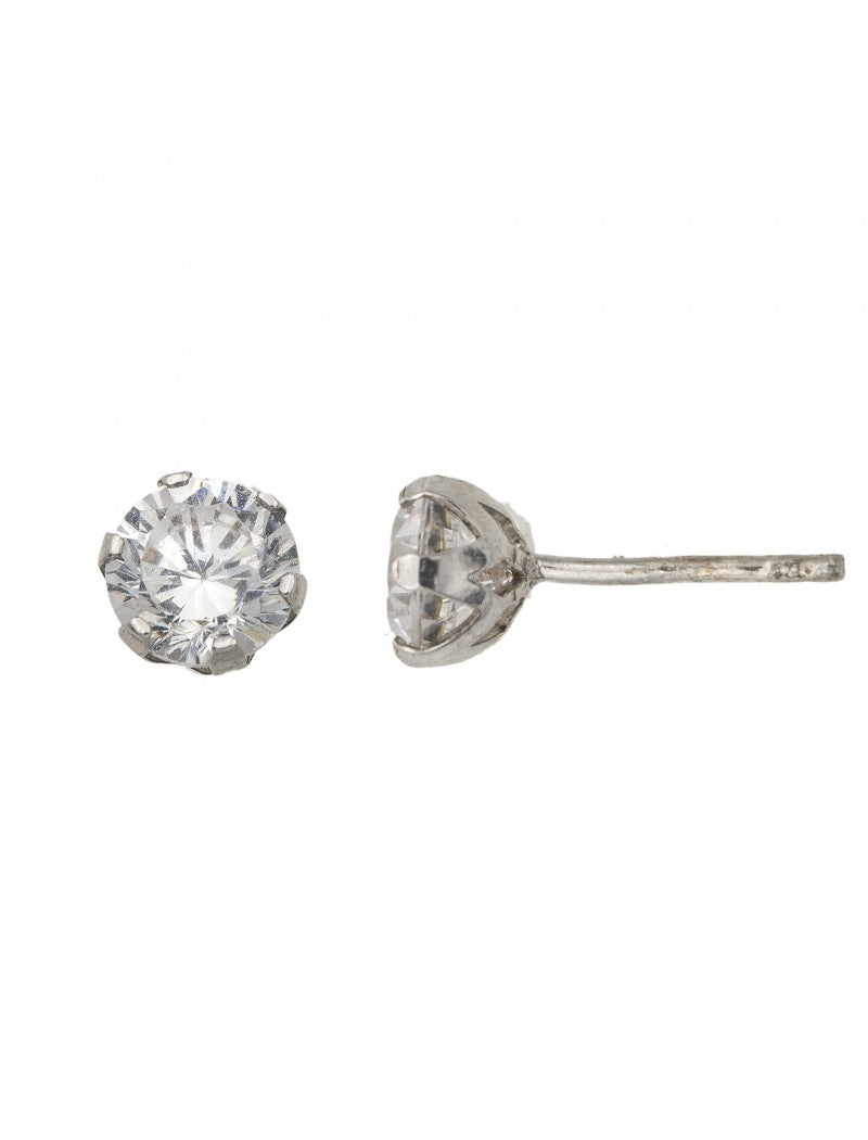 BOUCLES D'OREILLES ARGENT RHODIE - ZIRCONIA