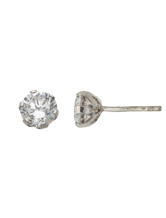 BOUCLES D'OREILLES ARGENT RHODIE - ZIRCONIA