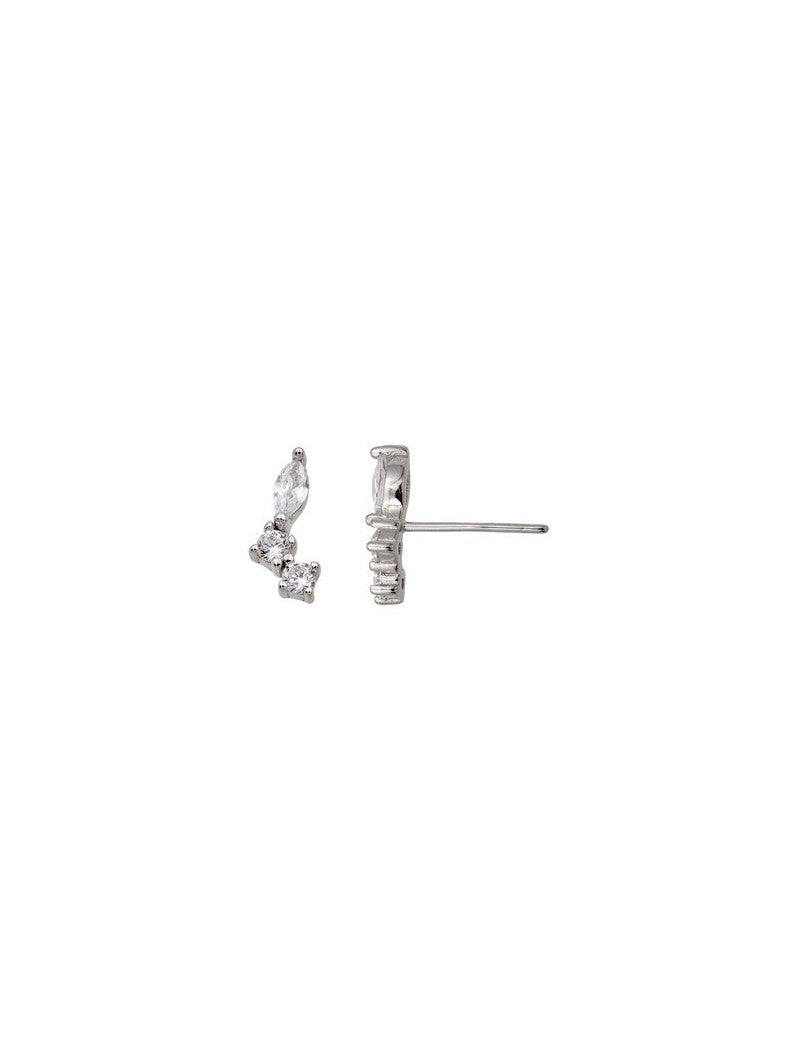 BOUCLES d'OREILLES ARGENT RHODIE - ZIRCONIA