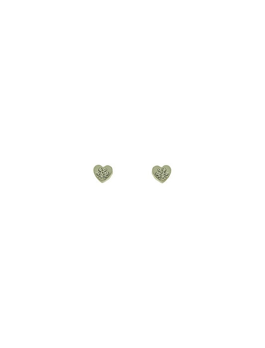 BOUCLES D'OREILLES ARGENT RHODIE - COEUR - ZIRCONIA