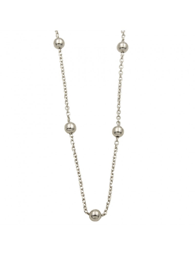 COLLIER ARGENT RHODIE  - ROND - 43+4 CM