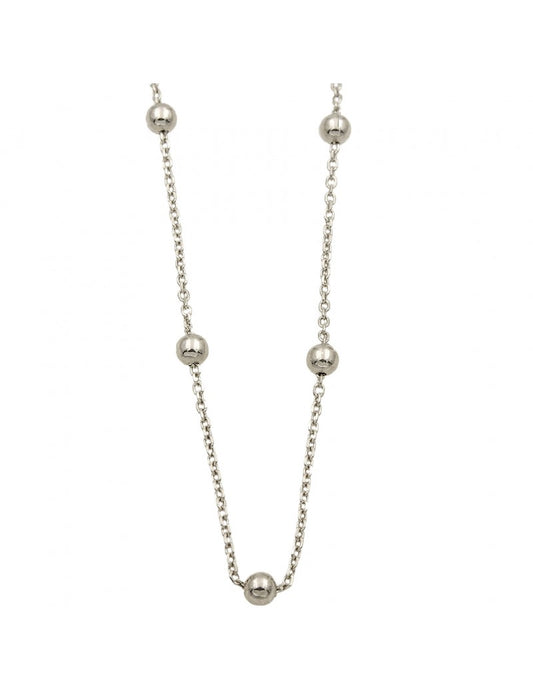 COLLIER ARGENT RHODIE  - ROND - 43+4 CM