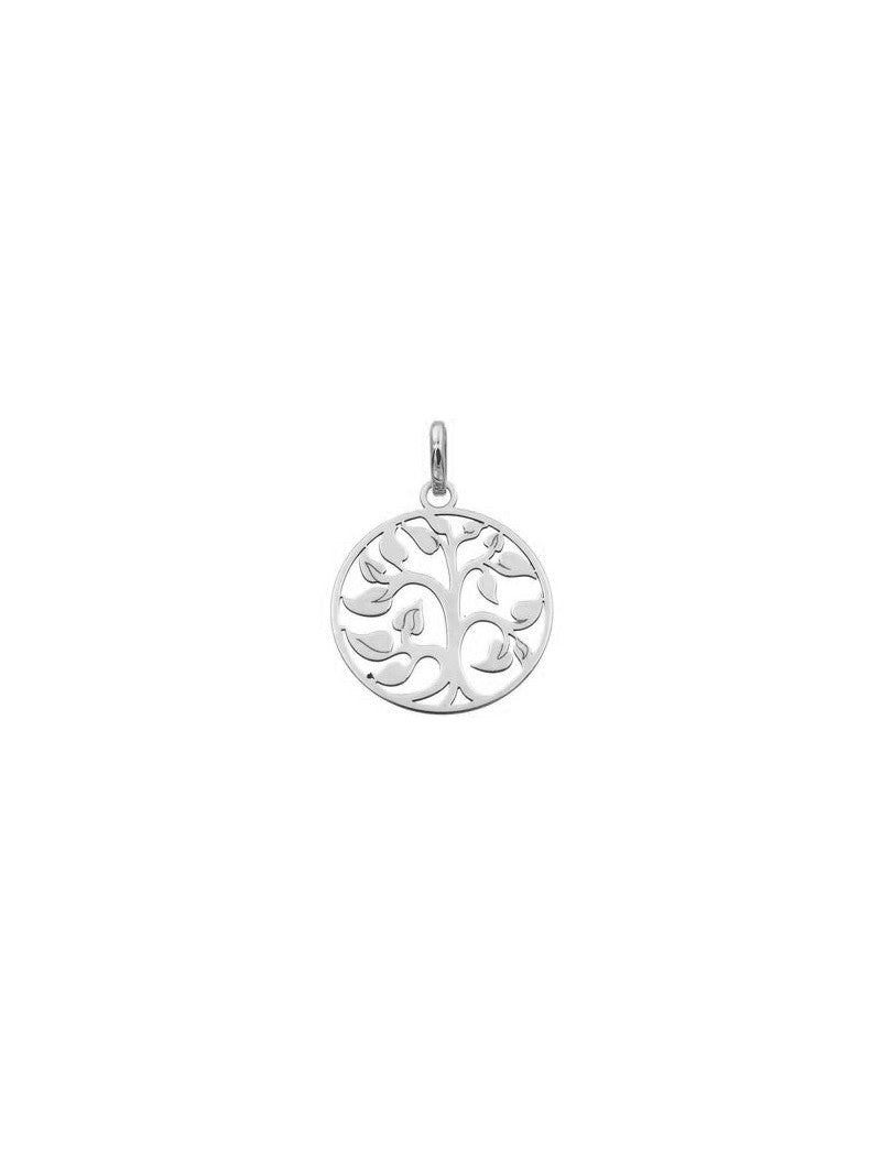 COLLIER ARGENT RHODIE -  ARBRE DE VIE