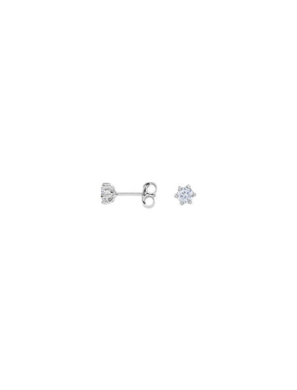 BOUCLES D'OREILLES  ARGENT RHODIE - ZIRCONIA