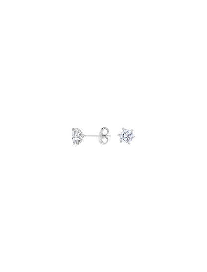 BOUCLES D'OREILLES ARGENT RHODIE - ZIRCONIA