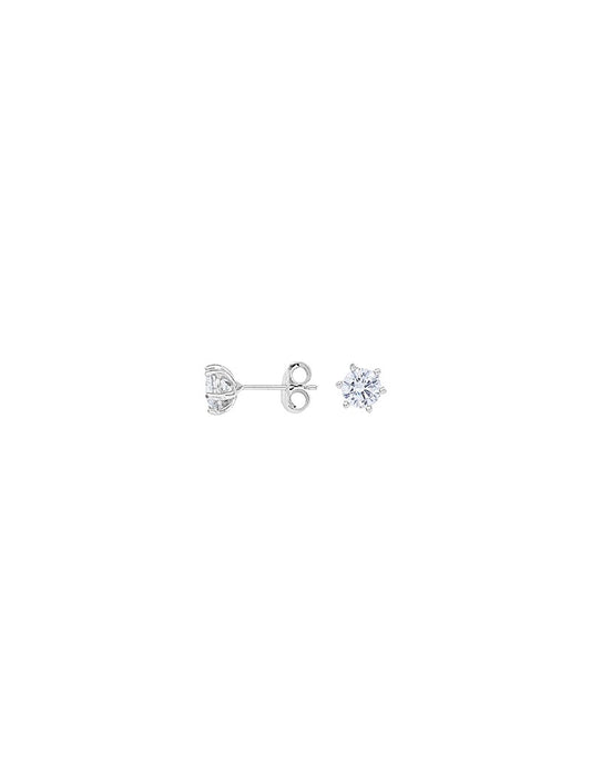BOUCLES D'OREILLES ARGENT RHODIE - ZIRCONIA