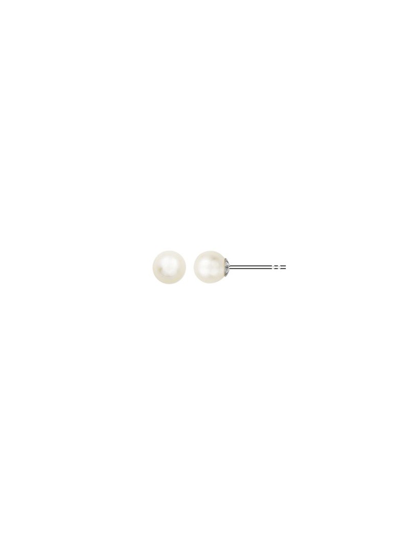 BOUCLES D'OREILLES ARGENT RHODIE - PERLE DE CULTURE