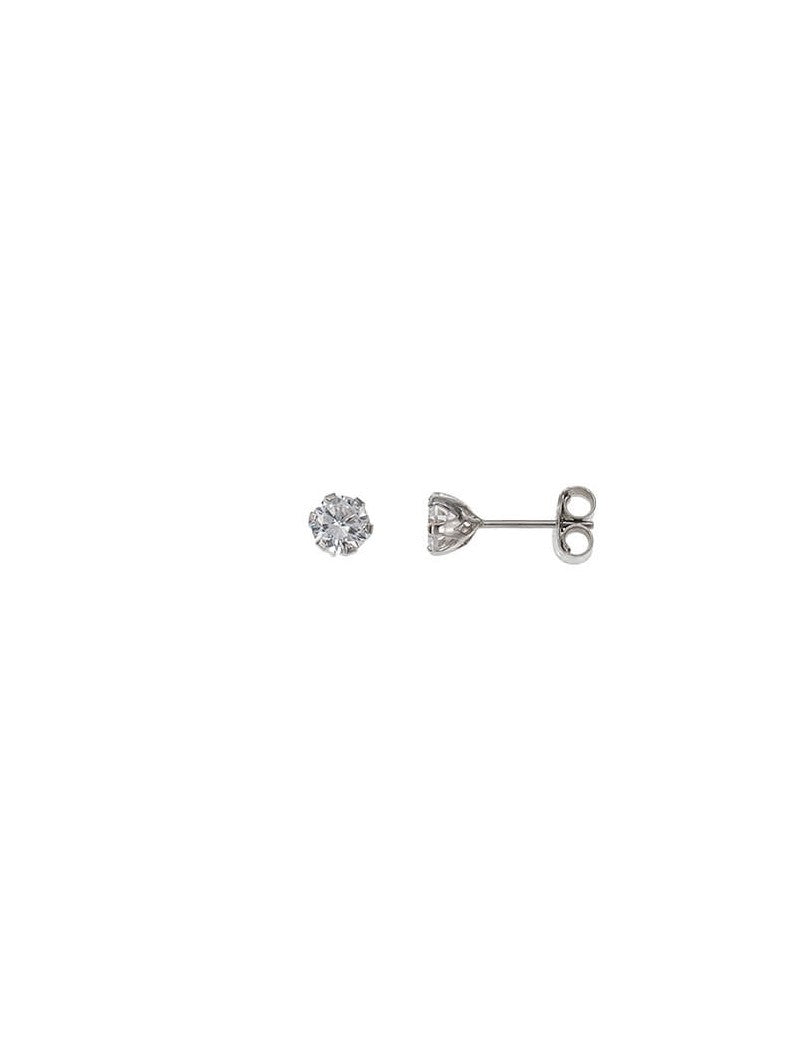 BOUCLES D'OREILLES ARGENT RHODIE - ZIRCONIA