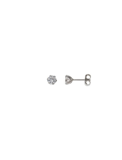 BOUCLES D'OREILLES ARGENT RHODIE - ZIRCONIA