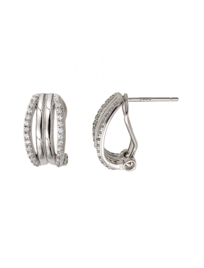 CLIPS ARGENT RHODIE - ZIRCONIA