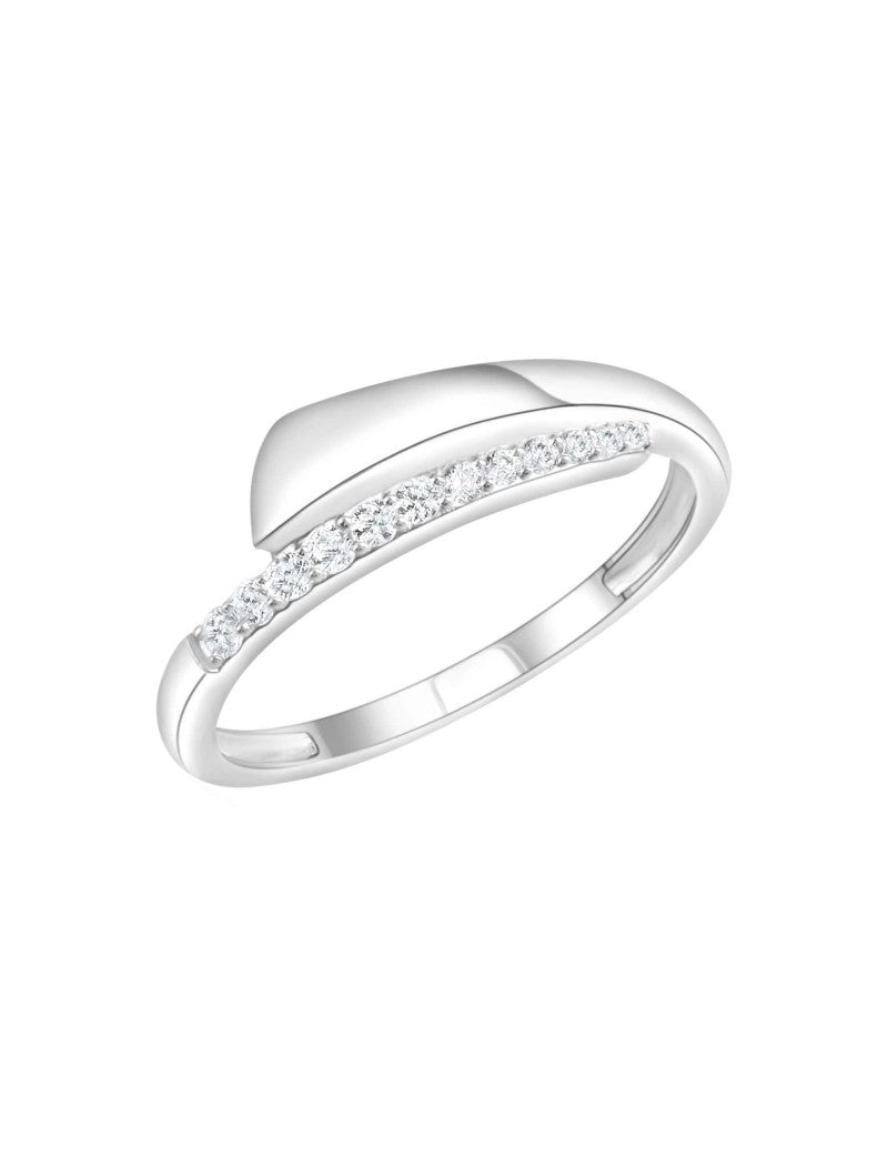 BAGUE ARGENT RHODIE - ZIRCONIA