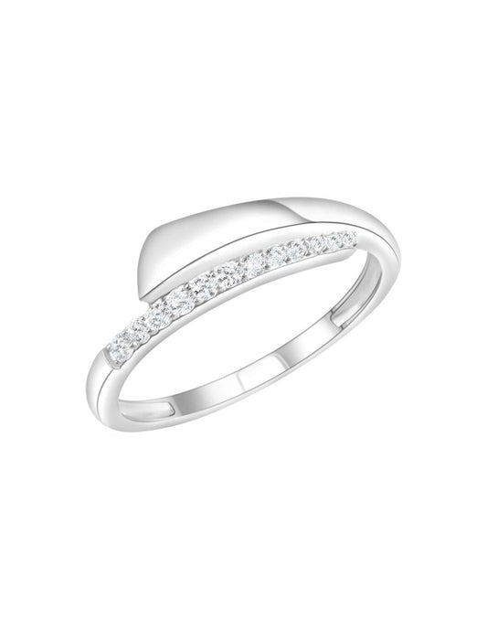 BAGUE ARGENT RHODIE - ZIRCONIA