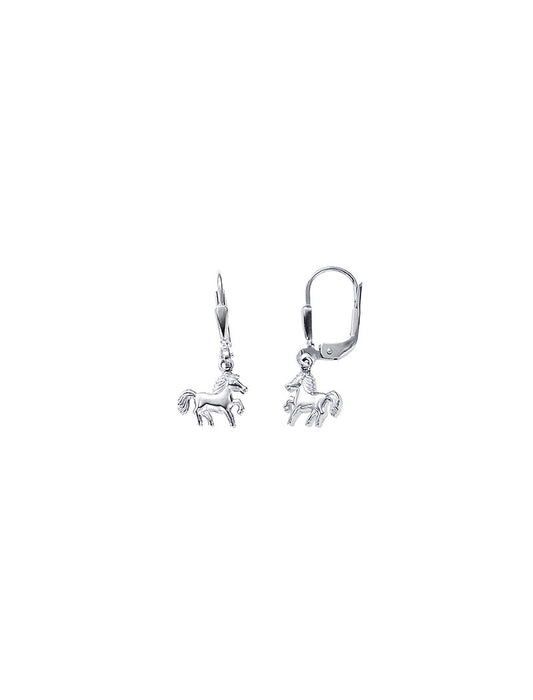 BOUCLES D'OREILLES ARGENT RHODIE - PENDANTE - CHEVAL