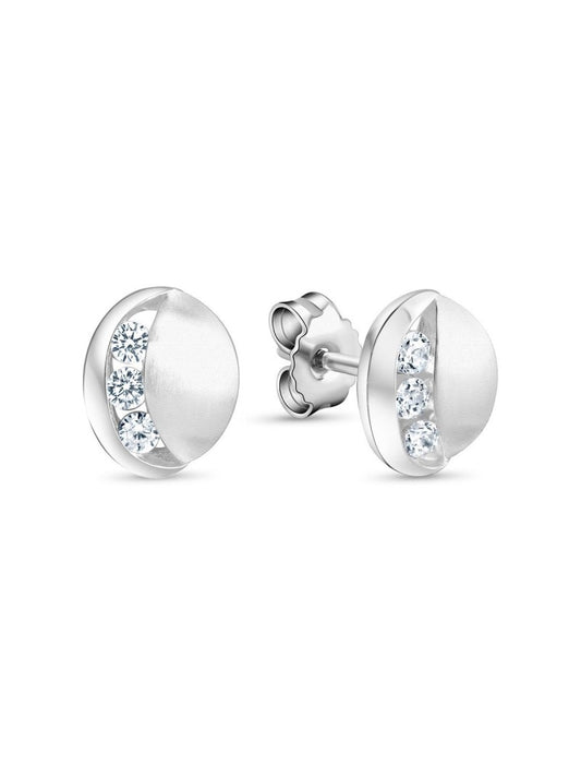 BOUCLES d'OREILLES ARGENT RHODIE - ZIRCONIA
