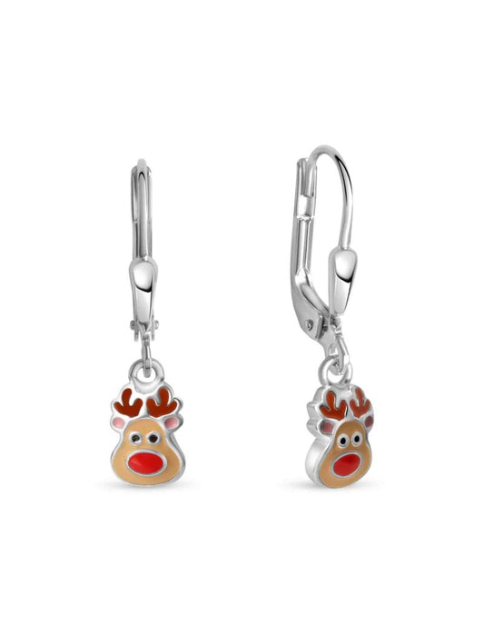 BOUCLES D'OREILLES ARGENT RHODIE - PENDANTE - RENNES - LAQUE MULTICOLORE