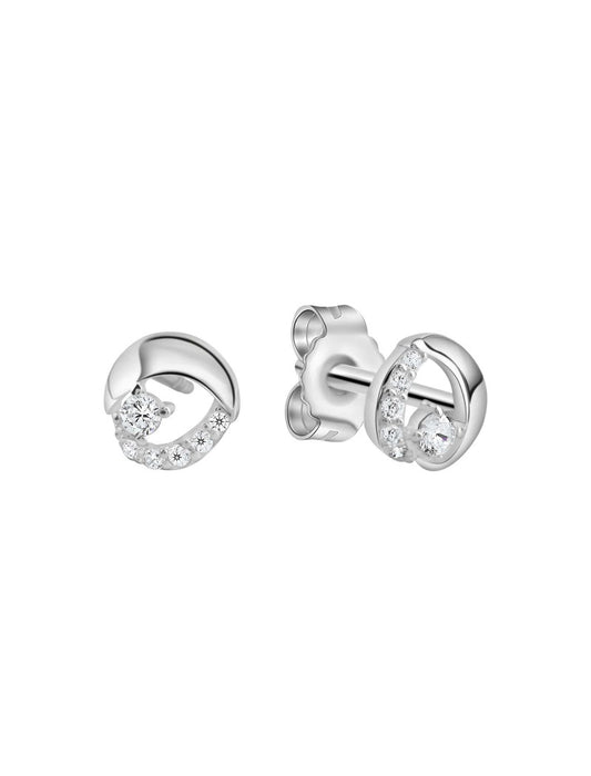 BOUCLES D'OREILLES ARGENT RHODIE - ZIRCONIA