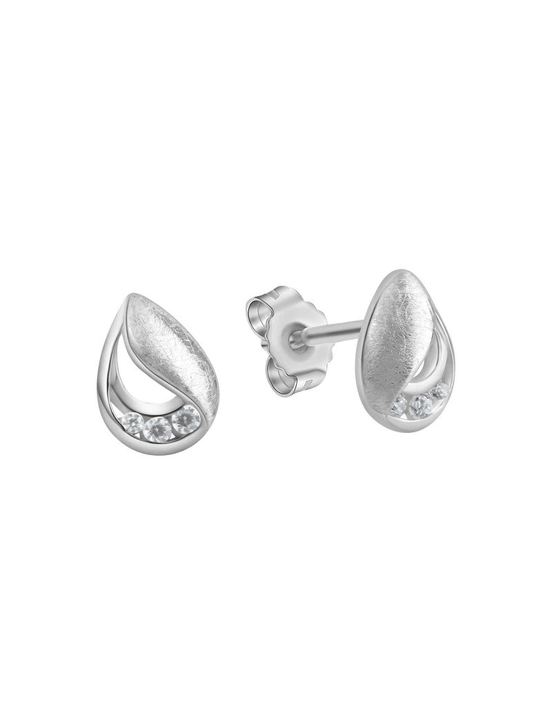 BOUCLES D'OREILLES ARGENT RHODIE - ZIRCONIA