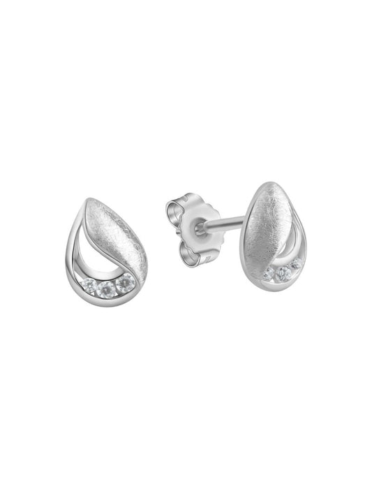 BOUCLES D'OREILLES ARGENT RHODIE - ZIRCONIA