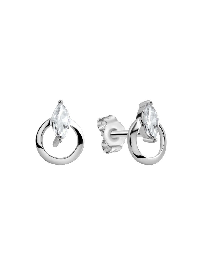 BOUCLES D'OREILLES ARGENT RHODIE - ZIRCONIA