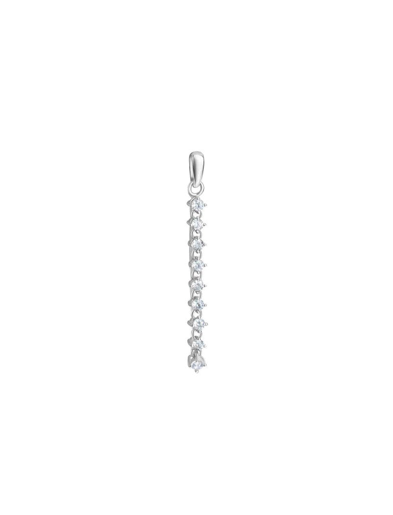 COLLIER ARGENT RHODIE - ZIRCONIA - 42 CM