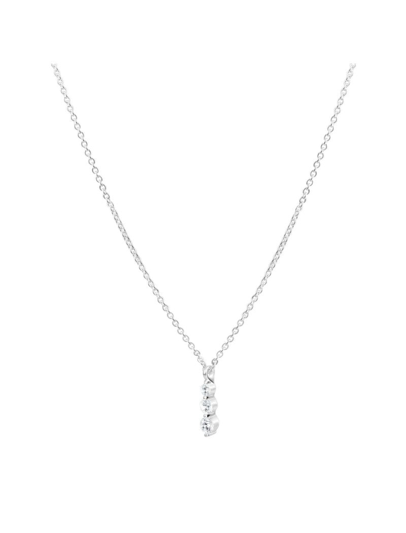 COLLIER ARGENT RHODIE - ZIRCONIA - 42+3 CM