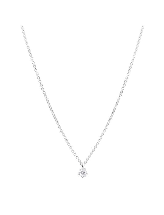 COLLIER ARGENT RHODIE - ZIRCONIA - 42+3 CM