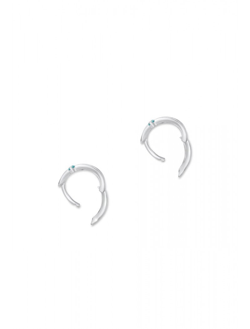 CREOLES ARGENT RHODIE - S. TOPAZE - 11 MM