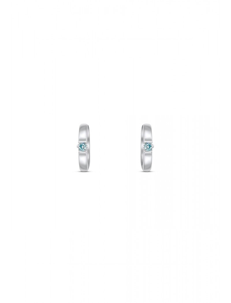 CREOLES ARGENT RHODIE - S. TOPAZE - 11 MM