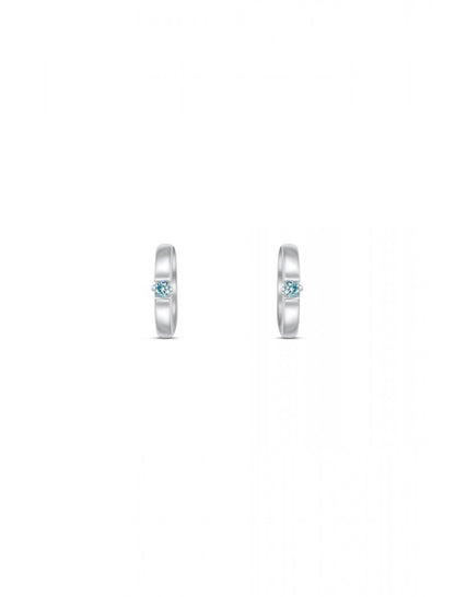 CREOLES ARGENT RHODIE - S. TOPAZE - 11 MM