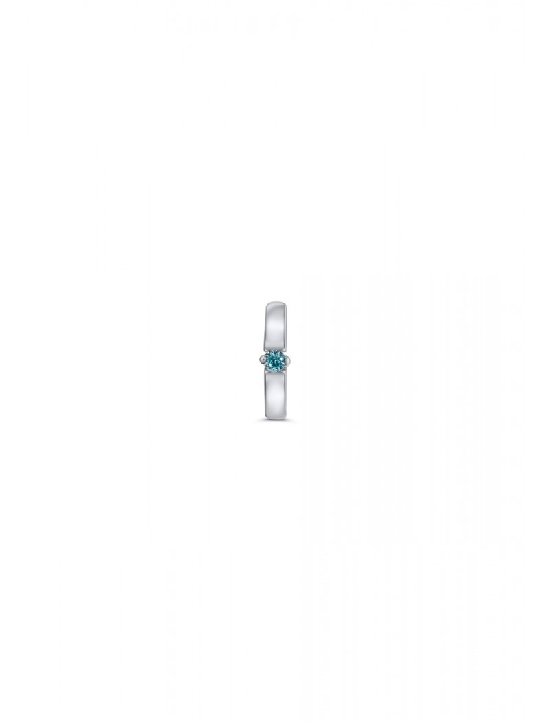 CREOLES ARGENT RHODIE - S. TOPAZE - 11 MM