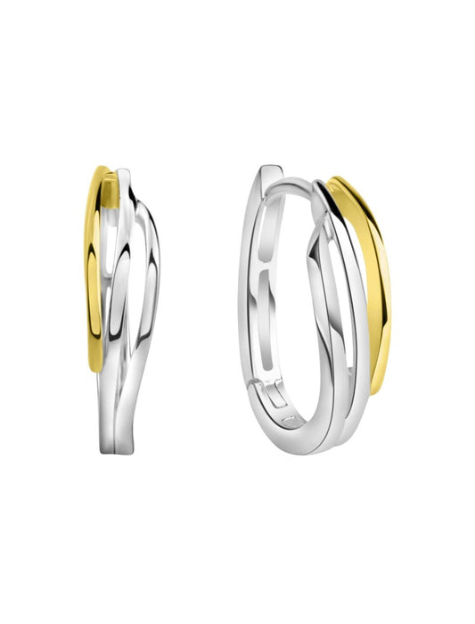 CREOLE ARGENT BICOLORE DORE RHODIE - ZIRCONIA