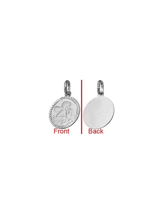 PENDENTIF ARGENT RHODIE - ANGE ROND