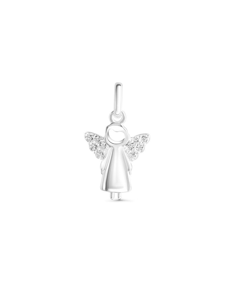 PENDENTIF ARGENT RHODIE - ZIRCONIA - ANGE